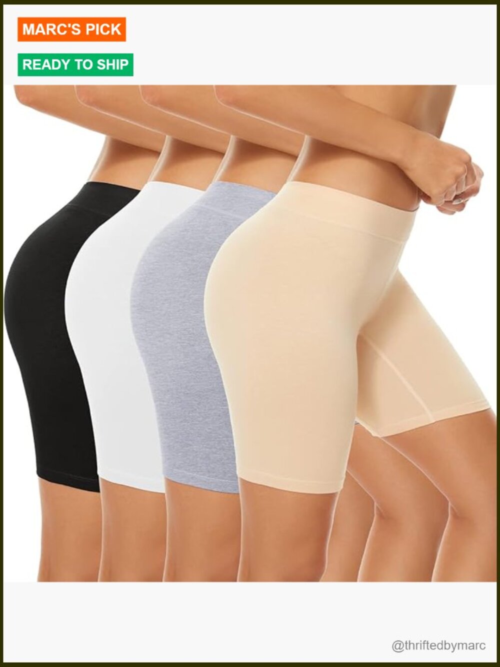 Women's Cotton Boxer Shorts 4-Pack Anti Chafing Bike Shorts Boyshorts Panties